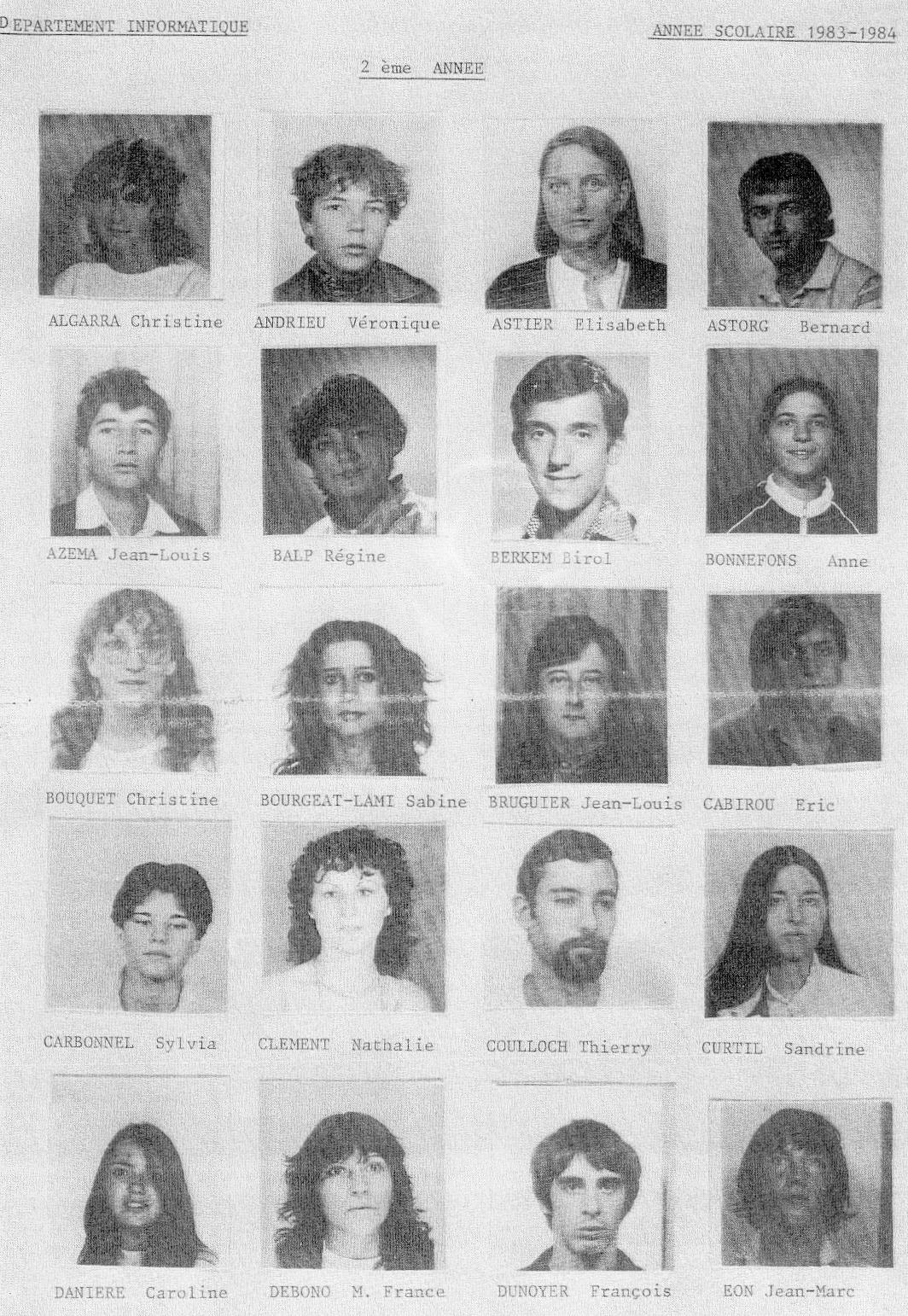Trombinoscope Promo 1984 - page 1/6